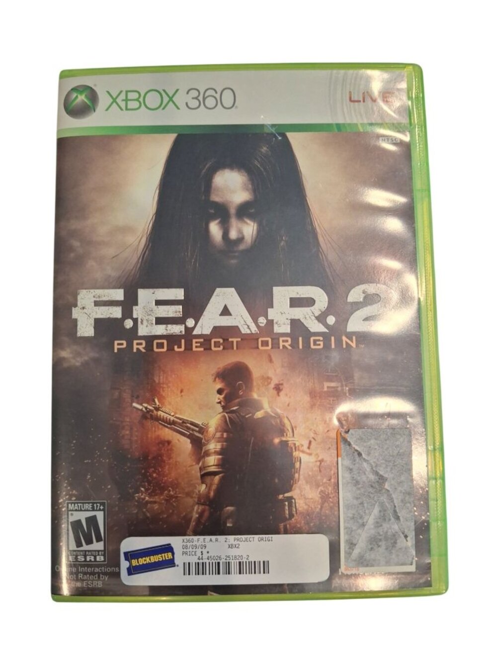 F.E.A.R. 2 Project Origin Xbox 360 2009 WB Horror FPS Shooter CIB